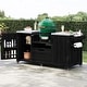 preview thumbnail 4 of 18, 66.5" Outdoor Kitchen Island for Big Green Egg Grills, Solid Wood Grill Cart with Stainless Steel Top
