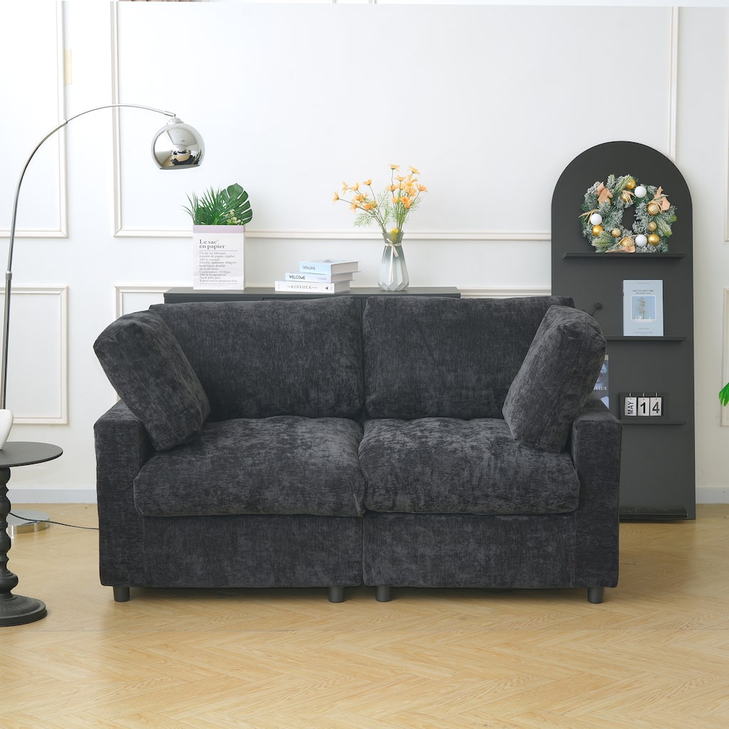 Modern Modular Sectional Sofa Cloud Couch, 67" Loveseat with Pillows