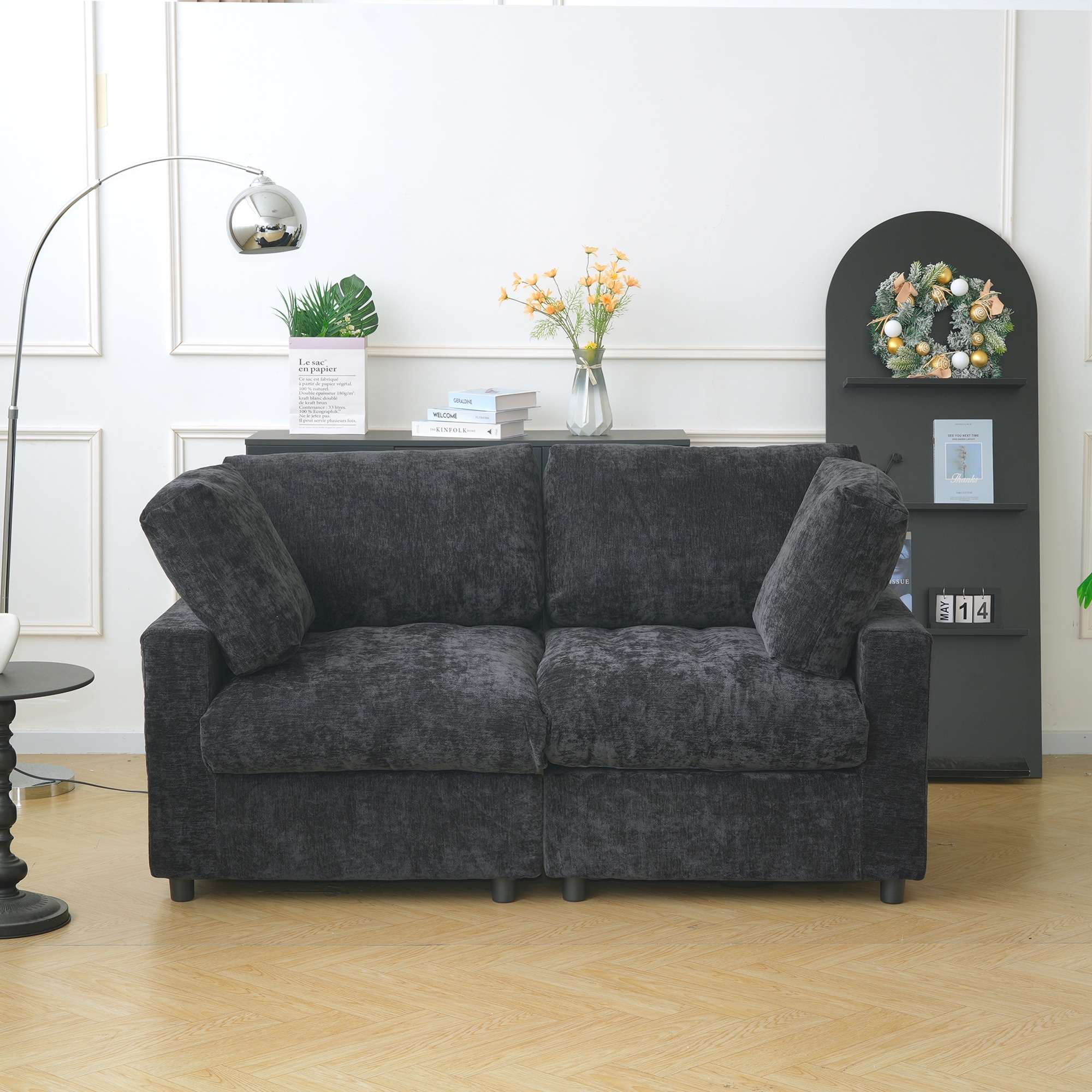 Modern Modular Sectional Sofa Cloud Couch, 67" Loveseat with Pillows