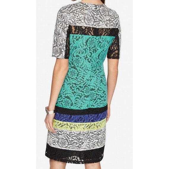 bcbgmaxazria striped floral lace gown