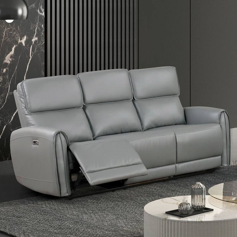 Leatherette Upholstered Power Sofa with USB Charging Ports