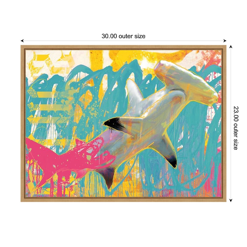 Amanti Art Swim by Porter Hastings Framed Canvas Wall Art Print - Sylvie Maple