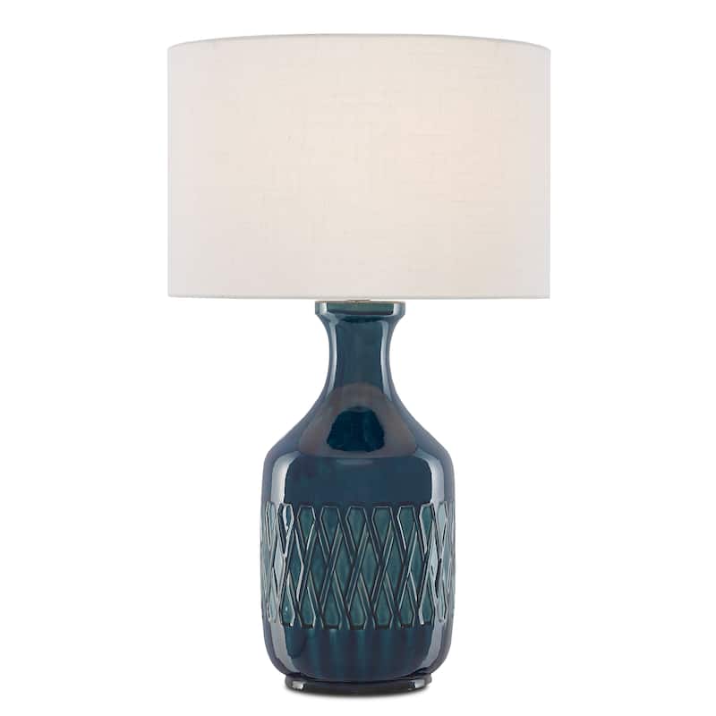 Currey & Company Samba Blue Table Lamp - 29.25"h x 17"dia