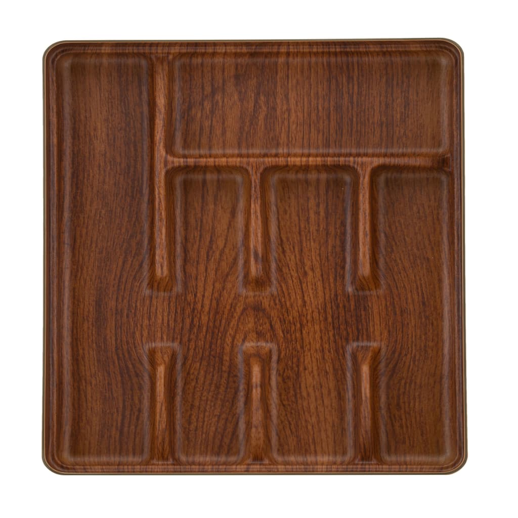 Kitchen Details 5 Compartment Wood Look Cutlery Tray - 10.24" x 13.39" x 1.77"
