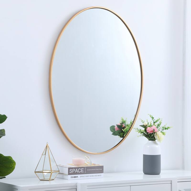 Carson Carrington Labbemala Metal Frame Oval Mirror