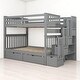 preview thumbnail 14 of 17, Full Over Full Bunk Bed with Storage Drawers and Shelves, Convertible Staircase Bunk Beds with Guardrails,No Box Spring Required
