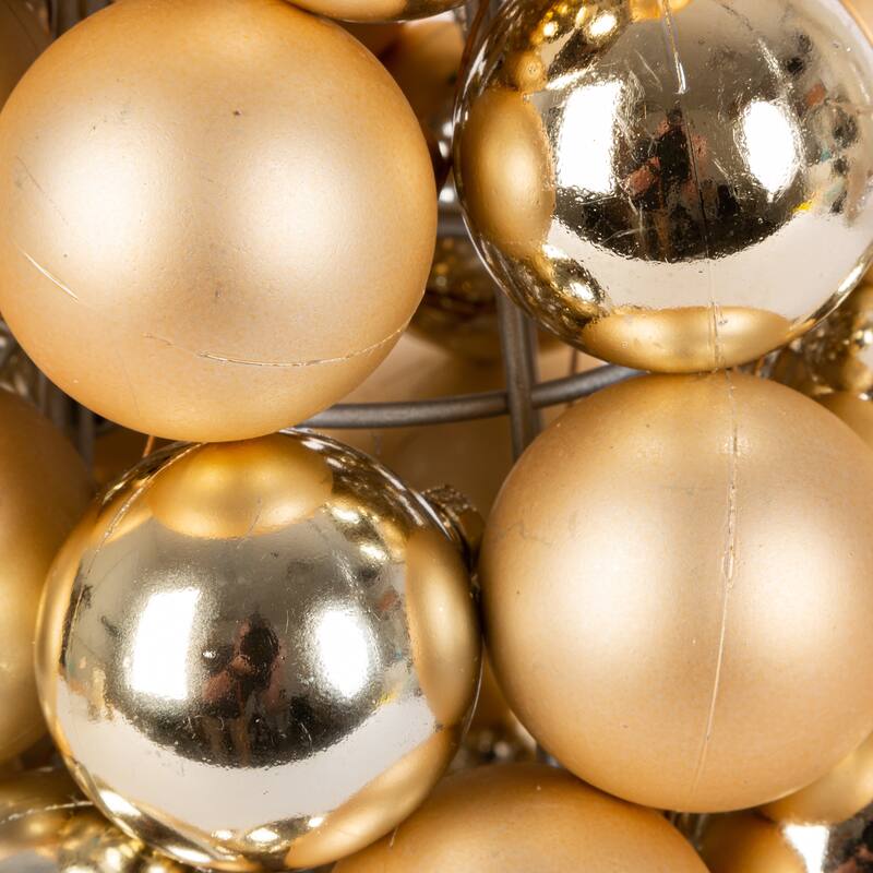 18 in Tall Gold Christmas Holiday Ornament Cone Tree - N/A