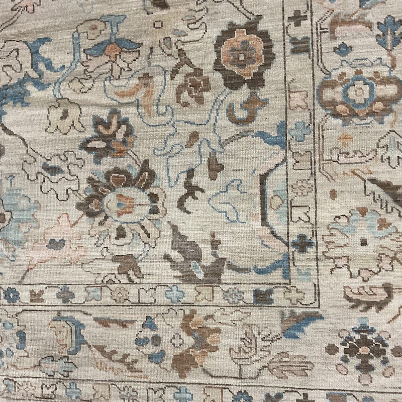 HERAT ORIENTAL Handmade Vegetable Dye Oushak Wool Rug - 9'5" x 11'5"