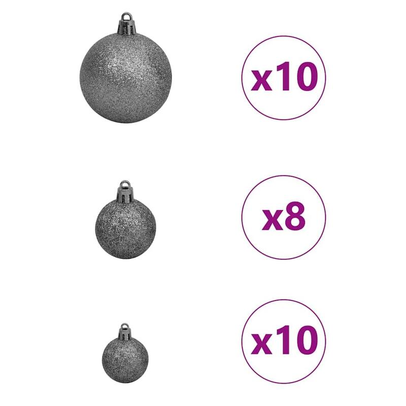 vidaXL Artificial Pre-lit Christmas Tree Silver 82.7" PET