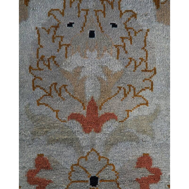 Overton Hand Knotted Wool Vintage Inspired Modern Contemporary Overdyed Gray Area Rug - 9' 1" x 12' 5"