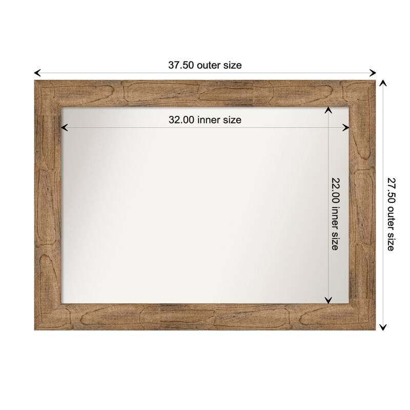 Owl Brown Framed Non-Beveled Custom Wall Mirror, Bathroom Vanity Mirror - Outer Size: 37.5 x 27.5