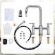 preview thumbnail 16 of 38, WOWOW Double Handle Bridge Kitchen Faucet with Advanced Spray