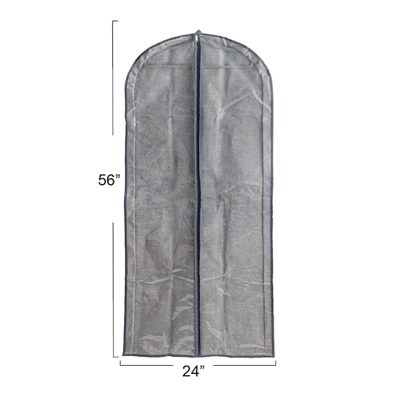 Household Essentials Hanging Zippered Garment Storage Bag with Clear Vision Front - 24.0"L x 3.0"W x 56.0"H