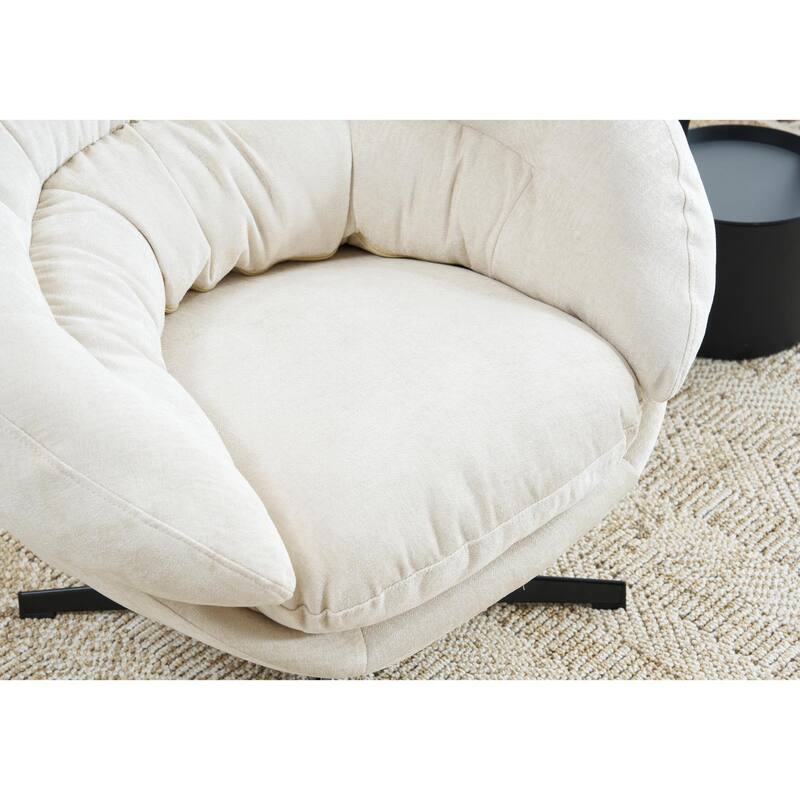 Ergonomic Chenille Office Chair Swivel Chair, Rotating Chair Club Chair Accent Chair with Removable Cushion