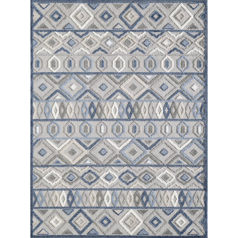 Domani Napa Moroccan Hygge Indoor/ Outdoor Rug - 3'3" x 4'11" - Sky Blue