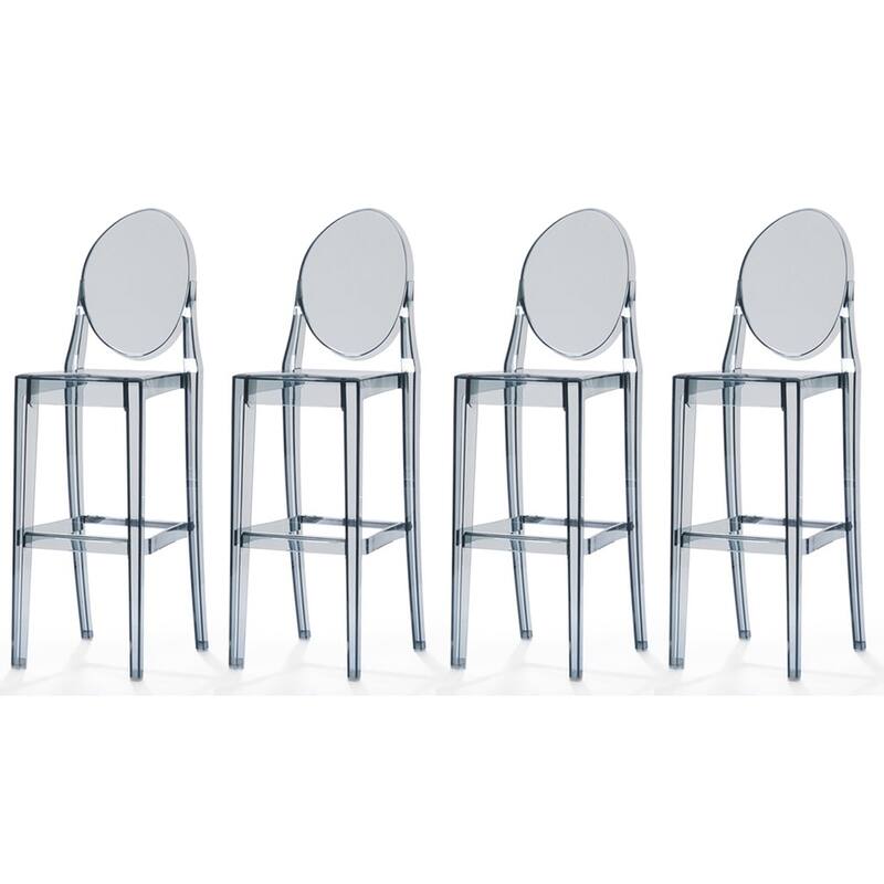 Set of 4 30" Seat Height Barstool Modern Plastic Side Bar Counter Stool Accent Armless Designer With Backs