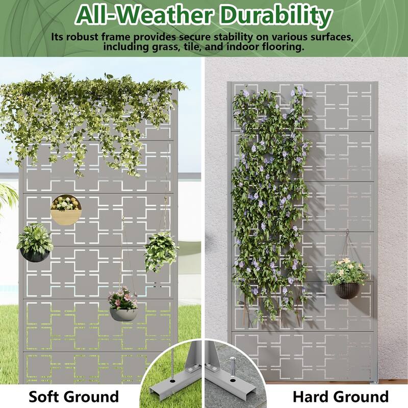 6 ft. H x 4 ft. Metal Privacy Screen Free Standing