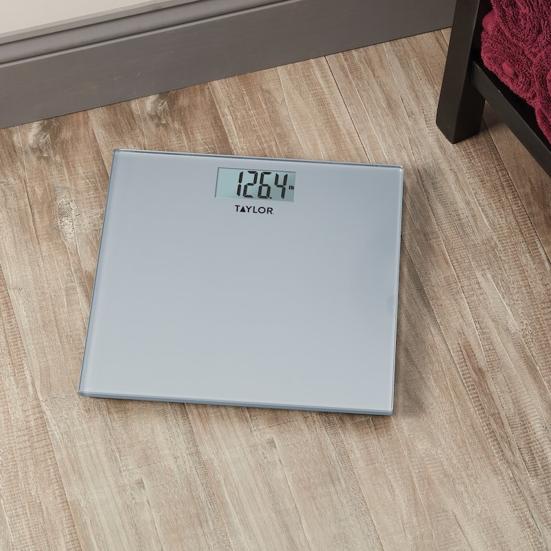 Taylor Silver Glass Digital Bathroom Scale