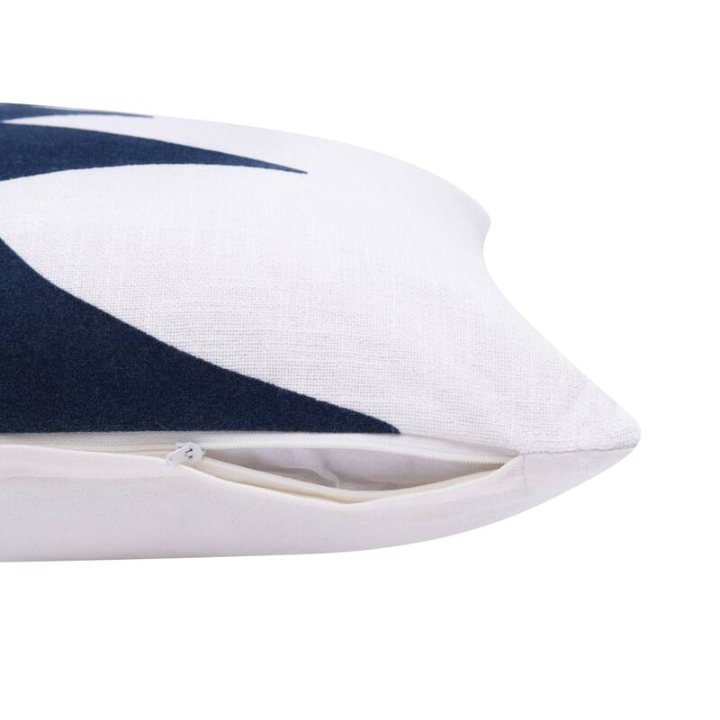 HomeRoots 20" X 20" Blue And White 100% Cotton Diamond Zippered Pillow