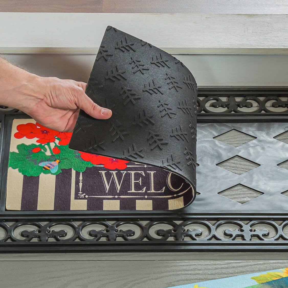 Fleur Scroll Sassafras Rubber Mat Tray Frame Bed Bath & Beyond 38426072