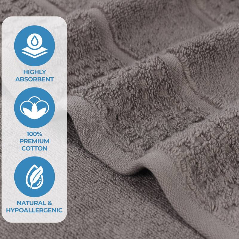 Superior Napa Zero Twist Cotton Waffle 6 Piece Bathroom Towel Set