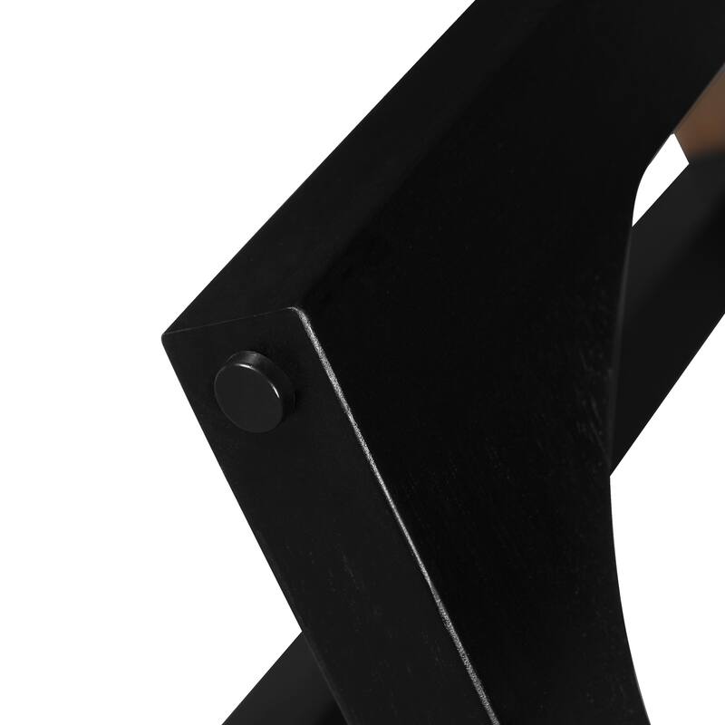 Acacia Solid Wood Side Table, Brown & Black Color