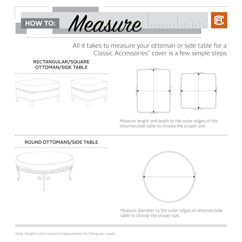 Classic Accessories Terrazzo Water-Resistant 26 Inch Square Ottoman/Coffee Table Cover