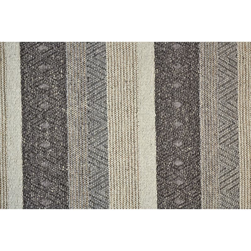 Genet Modern Eco-Friendly Bouclé Rug, Chracoal Gray/Tan, Area Rug