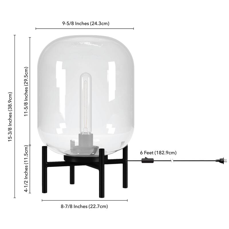 Carson Carrington Sagen Glass and Brass Table Lamp