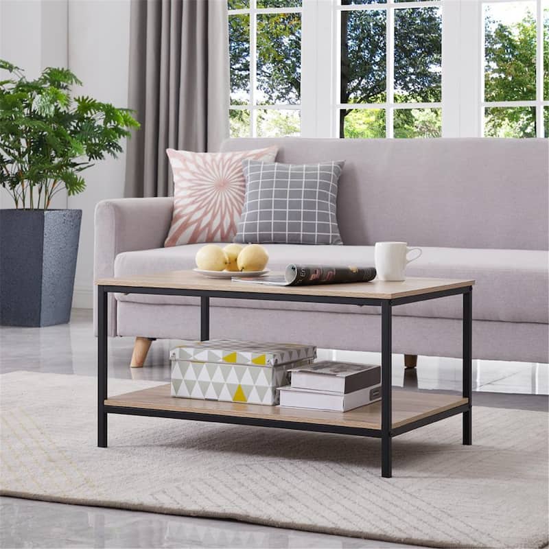 Home Imports Emporium Metal Coffee Table with Metal Frame Natural/Black - natural