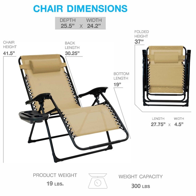 Sun-Ray 1pc Oversized Zero Gravity Chair