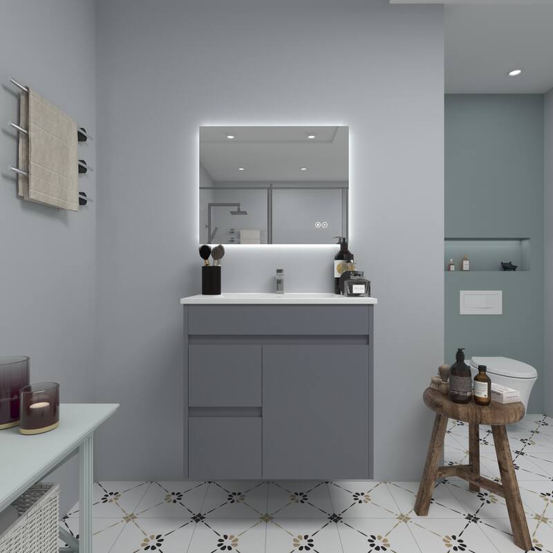 CB HOME LED Bathroom Mirror, Lighted Wall Mounted Vanity Mirror, Anti-fog, Backlit, Dimmable, Frameless, Horizontally/Vertically