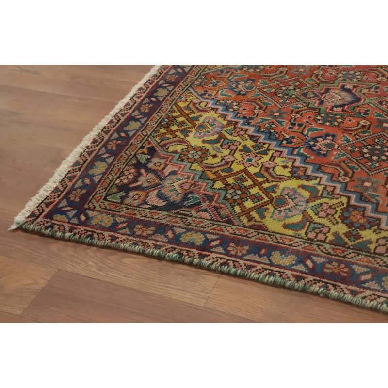 Hand Knotted Oriental 100% Wool Carpet Traditional Medallion Oranges & Rust Tabriz Area Rug - 5' 10'' X 3' 3''
