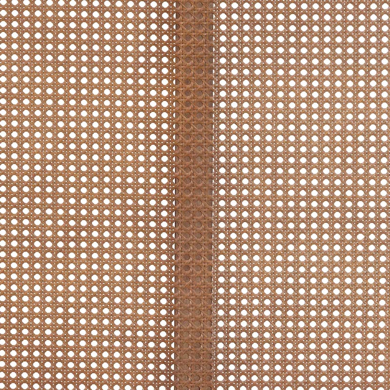 Orianthe Scalloped Platform Bed with Woven Rattan Headboard - Solid Wood Bed Frame with Curved Edge Design, Queen Size