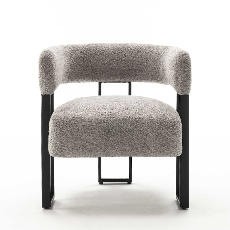 Upholstered Teddy Velvet Accent Chair, Modern Boucle Armchair