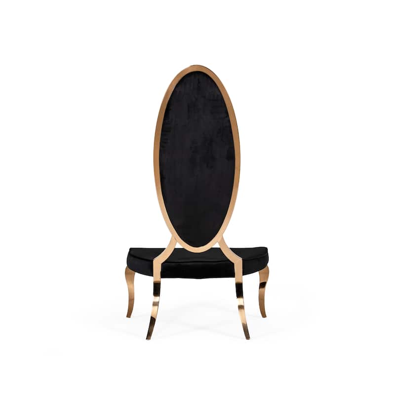 Modrest Mills Modern Black Velvet Rosegold Dining Chair Set of 2