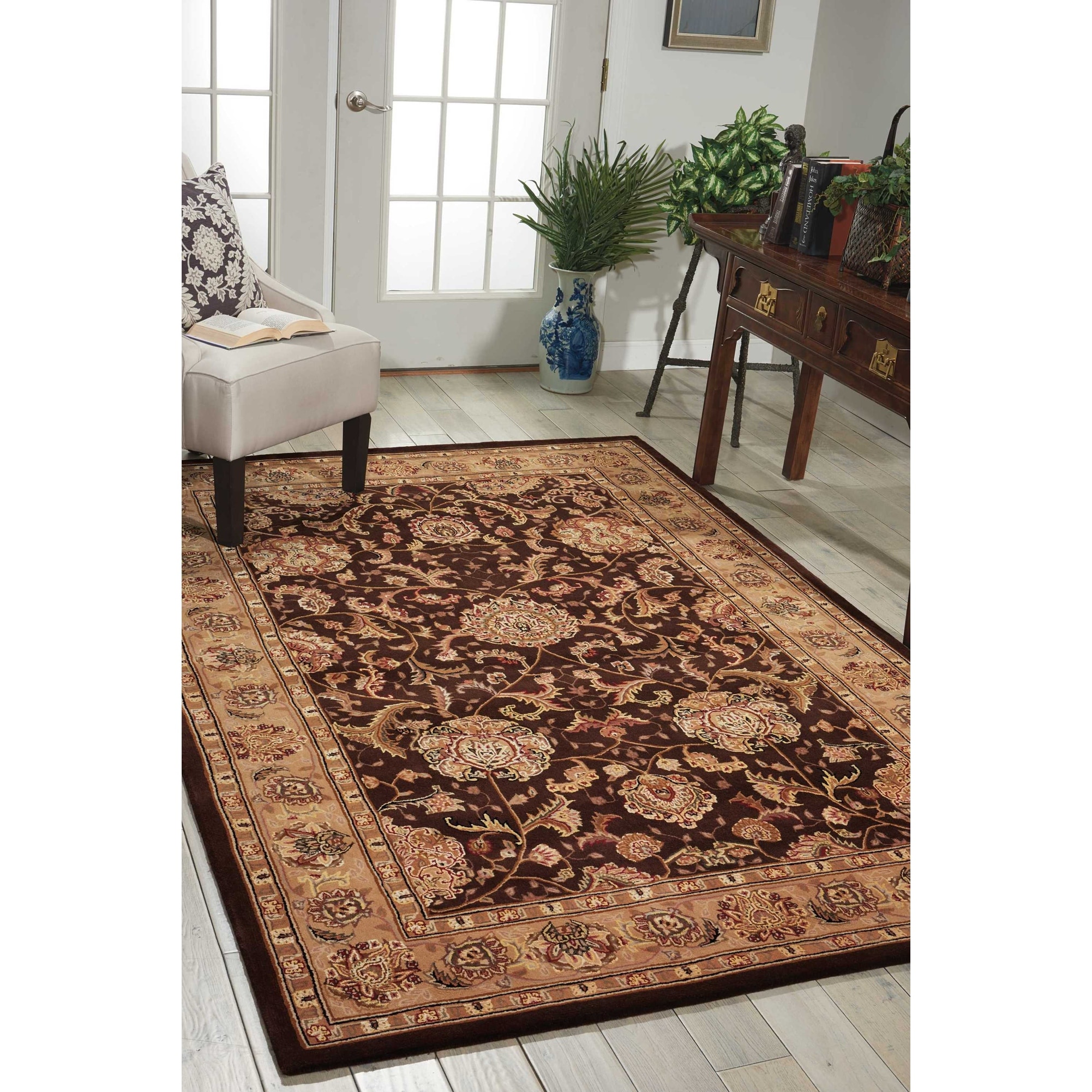 Nourison Hand-tufted Oriental Bordered Wool Area Rug
