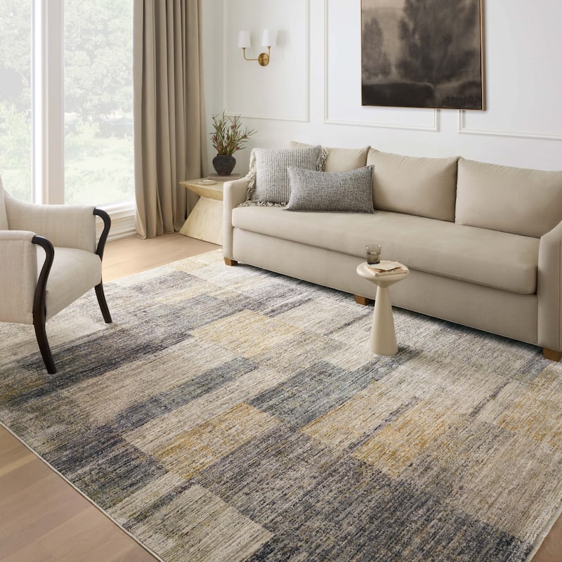 Alexander Home Manhattan Modern Color blocked Area Rug - 7' 10" x 10' - Runner/Rectangle