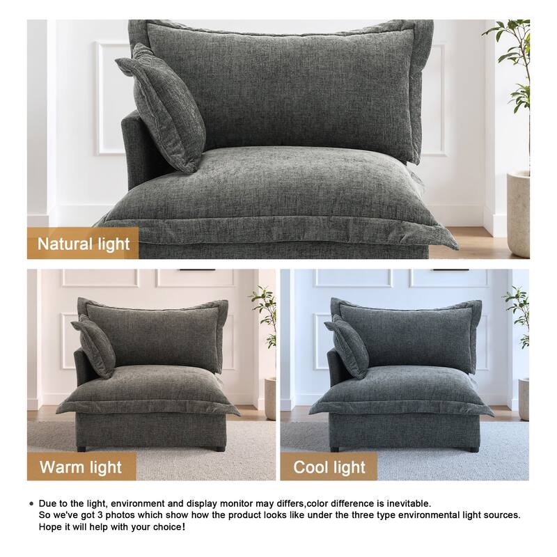 Upholstered Chenille Arm Club Chair Cloud corner cahir