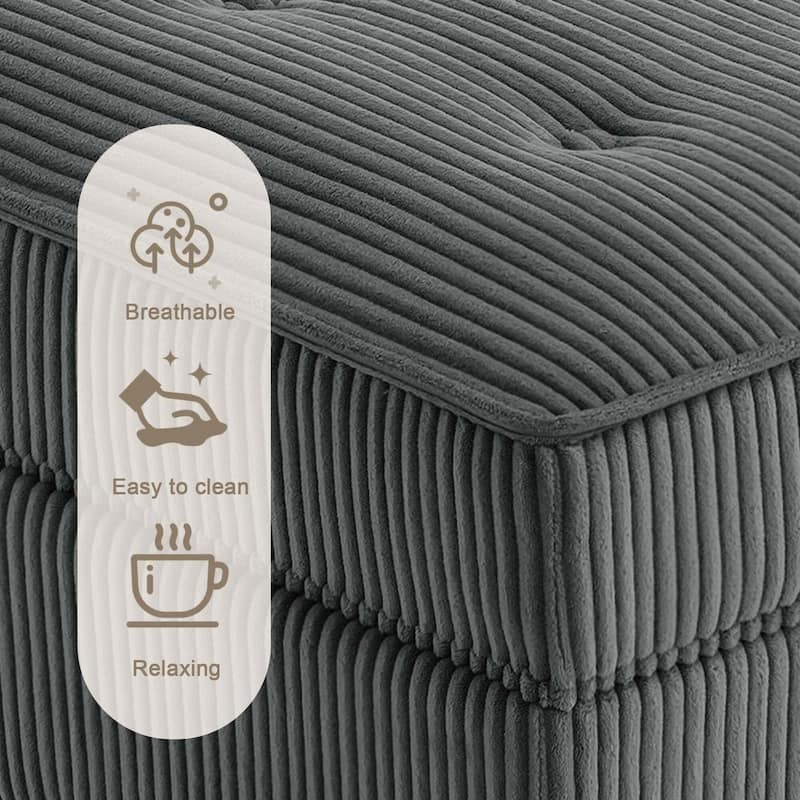 98"W Modular Upholstered Corduroy Sectional Sofa for Living Room