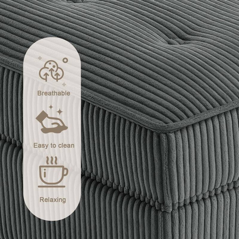 UIXE 4-Piece Corduroy Upholstered Modular Sectional Sofa for Living Room