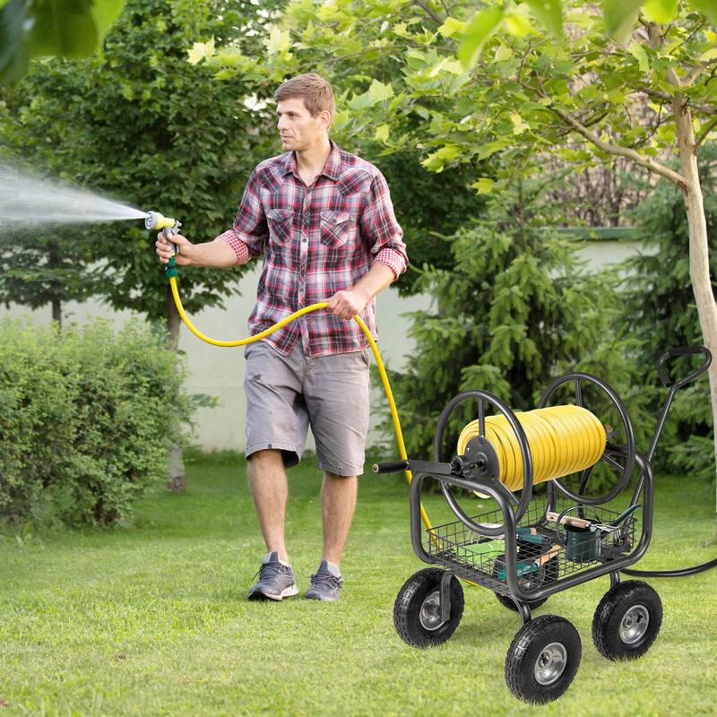 Costway Portable Hose Reel Cart with 300 FT of 5/8” Large Capacity - See Details