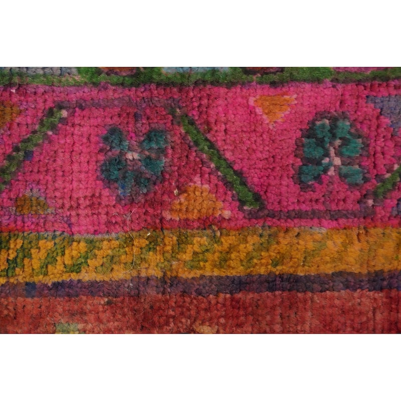 Hand Knotted Oriental 100% Wool Carpet Traditional Geometric Oranges & Rust Shiraz Area Rug - 7' 11'' X 4' 7''