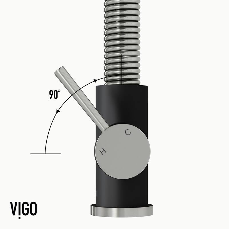 VIGO Edison 19" H Single Handle Pull-Down Sprayer Kitchen Faucet