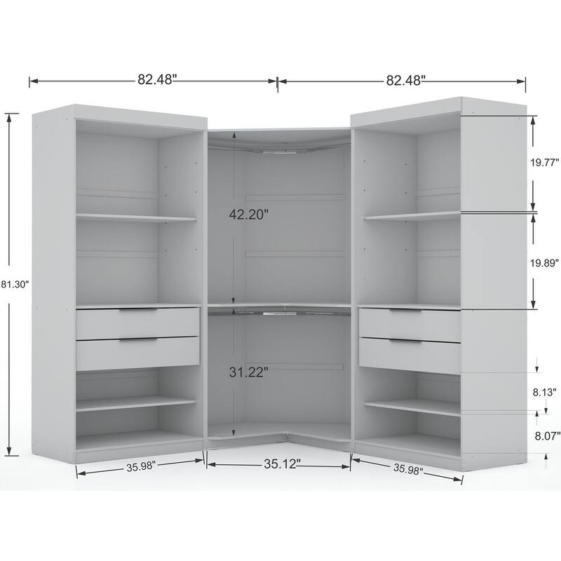Manhattan Comfort Mulberry 6-Piece Wardrobe Closet