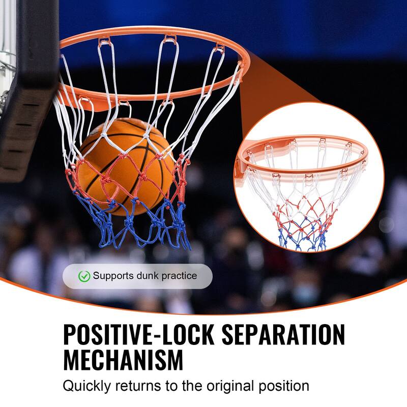 Orange Heavy Duty Q235 Wall Door Mounted Basketball Hoop with Nylon Net Perfect to Indoor or Outdoor Use