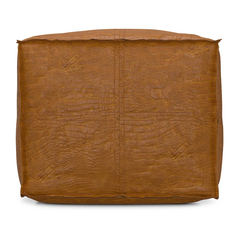 WYNDENHALL Wendal Boho Square Pouf in Faux Leather