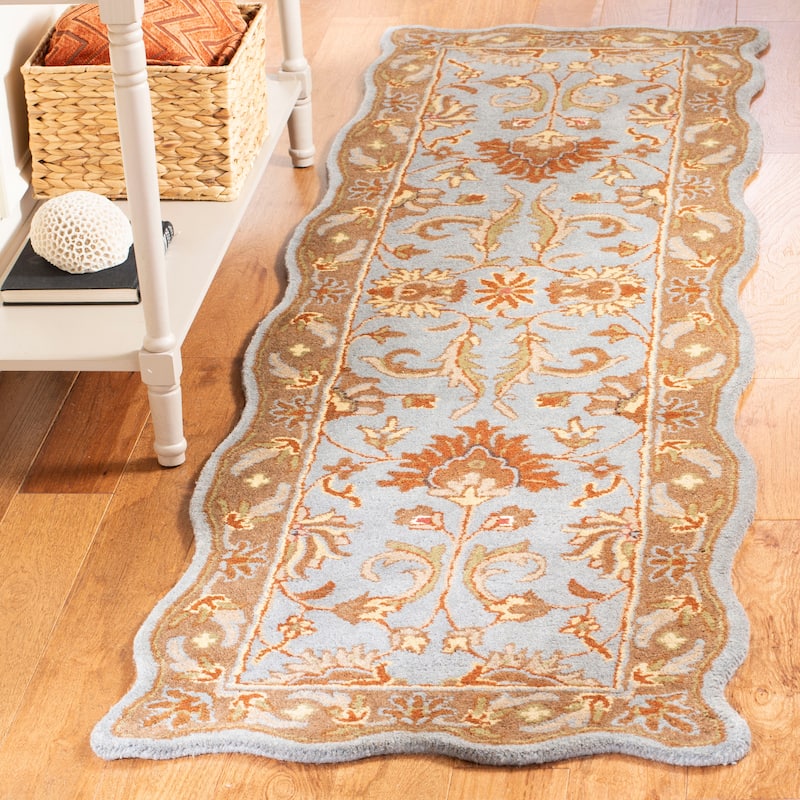 SAFAVIEH Handmade Heritage Imperial Palace Traditional Oriental Wool Rug - 2' 3" x 8' - Blue/Beige - Runner