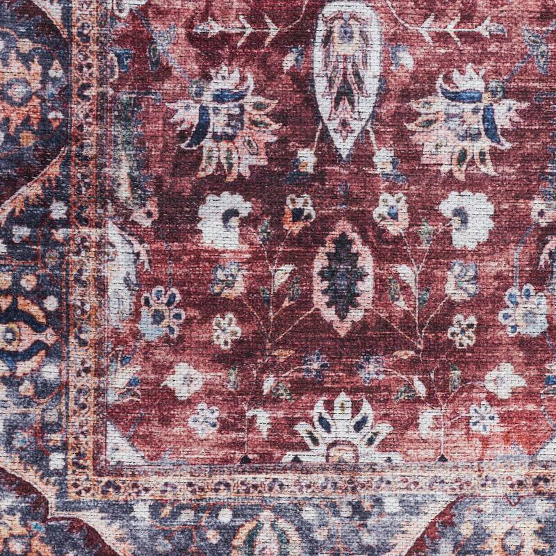 Brilliance Machine Washable Persian Vintage Medallion Area Rug