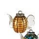 preview thumbnail 3 of 3, 2 Piece Inferno Hand Blown Art Glass Tea Pot Sculpture